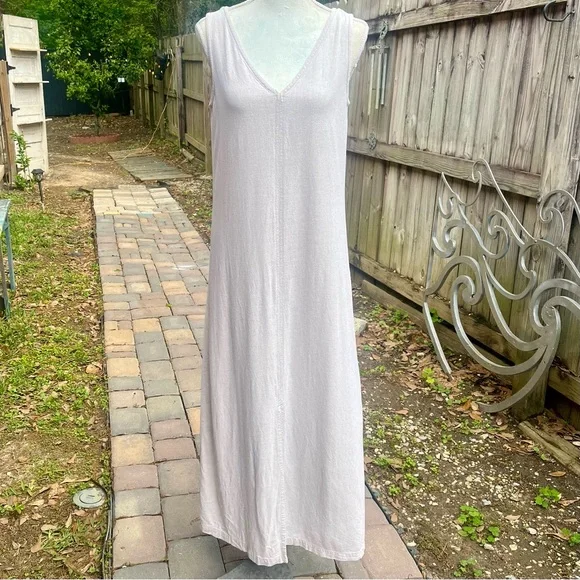 Chico's | Dresses | Chicos Linenrayon Dress In Light Beige Size | Poshmark